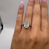 5.5ct Emerald Moissanite Engagement Ring Size 7
