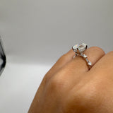 2ct Oval Moissanite Bubble Band Size 7