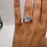 4ct Oval Moissanite Half Eternity Engagement Ring Size 8.75